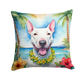 Bull Terrier Luau Throw Pillow