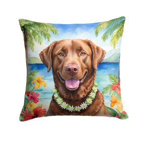 Chesapeake Bay Retriever Luau Throw Pillow