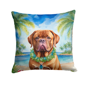 Dogue de Bordeaux Luau Throw Pillow