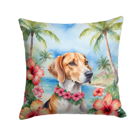 English Foxhound Luau Throw Pillow