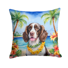 English Springer Spaniel Luau Throw Pillow