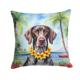 German Shorthaired Pointer Luau Throw Pillow