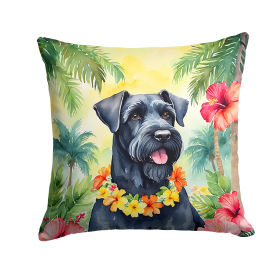 Giant Schnauzer Luau Throw Pillow