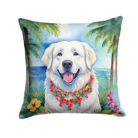 Great Pyrenees Luau Throw Pillow