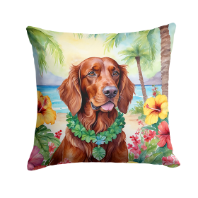 Irish Setter Luau Throw Pillow