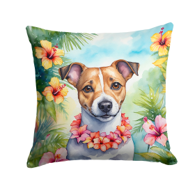 Jack Russell Terrier Luau Throw Pillow