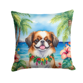 Japanese Chin Luau Throw Pillow
