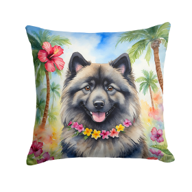 Keeshond Luau Throw Pillow