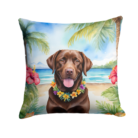 Chocolate Labrador Retriever Luau Throw Pillow