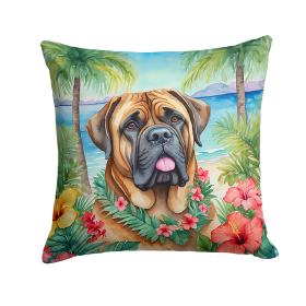 Mastiff Luau Throw Pillow