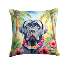 Neapolitan Mastiff Luau Throw Pillow