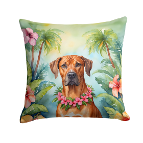Rhodesian Ridgeback Luau Throw Pillow