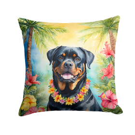 Rottweiler Luau Throw Pillow