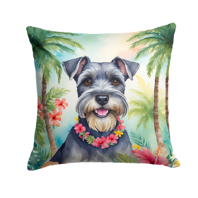 Schnauzer Luau Throw Pillow