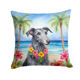 Scottish Deerhound Luau Throw Pillow