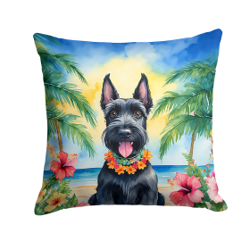 Scottish Terrier Luau Throw Pillow