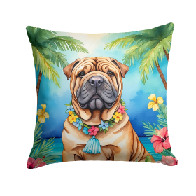 Shar Pei Luau Throw Pillow