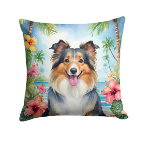Sheltie Luau Throw Pillow