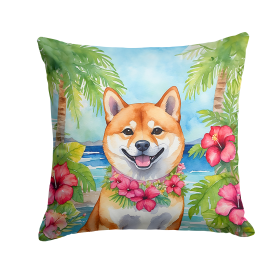 Shiba Inu Luau Throw Pillow
