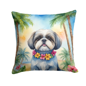 Shih Tzu Luau Throw Pillow
