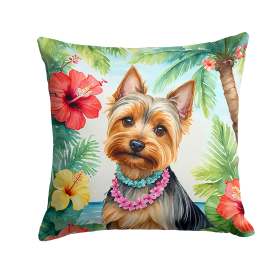Silky Terrier Luau Throw Pillow