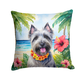 Skye Terrier Luau Throw Pillow