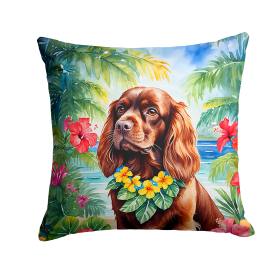 Sussex Spaniel Luau Throw Pillow