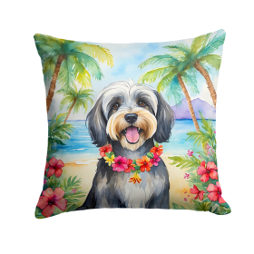 Tibetan Terrier Luau Throw Pillow