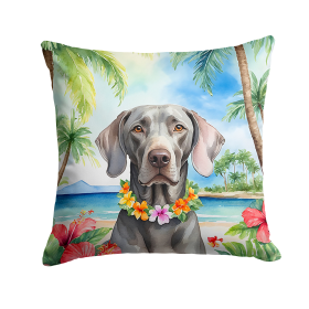 Weimaraner Luau Throw Pillow