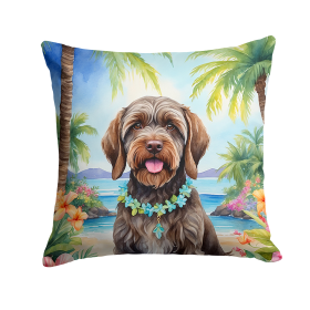 Wirehaired Pointing Griffon Luau Throw Pillow