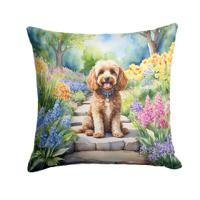 Cockapoo Spring Path Throw Pillow