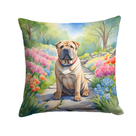 Shar Pei Spring Path Throw Pillow