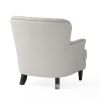 Contemporary Light Grey Fabric Club Chair and Ottoman Set, Stylish Upholstered Armchair with Matching Ottoman, Ideal for Modern Living Room Comfort an
