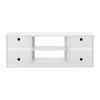 Modern Farmhouse TV Media Stand, Large Barn Inspired Home Entertainment Console, for TV Up to 70'', with Open Shelves and Closed Cabinets, White, 64.8