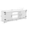 Modern Farmhouse TV Media Stand, Large Barn Inspired Home Entertainment Console, for TV Up to 70'', with Open Shelves and Closed Cabinets, White, 64.8