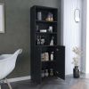 Home 2-Door Bookcase, Modern Storage Unit with Dual Doors and Multi-Tier Shelves