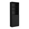 Home 2-Door Bookcase, Modern Storage Unit with Dual Doors and Multi-Tier Shelves