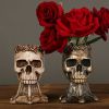 1pc Halloween Vase,Halloween Decoration Party Skull Design Flower Pot, Human Planter Container For Home Office Desk Decoration, Pot Plant Bowl Desktop