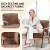 Mid-Century Modern Chair, Living Room Chair with Solid Wood Frame, Accent Chair Extra-Thick Backrest, Wingback Chair for Bedroom, Reading Room, Living