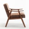 Mid-Century Modern Chair, Living Room Chair with Solid Wood Frame, Accent Chair Extra-Thick Backrest, Wingback Chair for Bedroom, Reading Room, Living