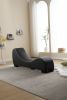 Factory Direct Yoga Chaise Lounge Collection for Stretching & Relaxation Modern Faux Leather Curved Sofa, Modern Faux Leather Curved Sofa, Living Room