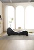 Factory Direct Yoga Chaise Lounge Collection for Stretching & Relaxation Modern Faux Leather Curved Sofa, Modern Faux Leather Curved Sofa, Living Room