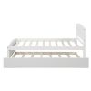 Twin size Platform Bed with Trundle, White