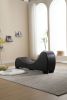 Factory Direct Yoga Chaise Lounge Collection for Stretching & Relaxation Modern Faux Leather Curved Sofa, Modern Faux Leather Curved Sofa, Living Room