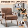 Mid-Century Modern Chair, Living Room Chair with Solid Wood Frame, Accent Chair Extra-Thick Backrest, Wingback Chair for Bedroom, Reading Room, Living