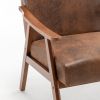 Mid-Century Modern Chair, Living Room Chair with Solid Wood Frame, Accent Chair Extra-Thick Backrest, Wingback Chair for Bedroom, Reading Room, Living