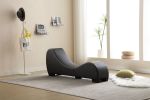 Factory Direct Yoga Chaise Lounge Collection for Stretching & Relaxation Modern Faux Leather Curved Sofa, Modern Faux Leather Curved Sofa, Living Room
