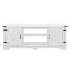 Modern Farmhouse TV Media Stand, Large Barn Inspired Home Entertainment Console, for TV Up to 70'', with Open Shelves and Closed Cabinets, White, 64.8